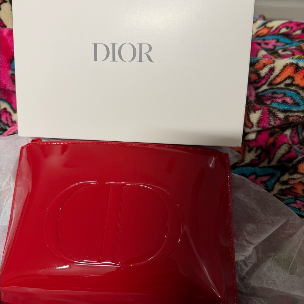 Dior Shiny Red Patent Beauty Pouch